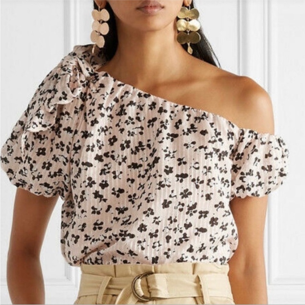 Ulla Johnson Off-Shoulder  Floral Top Blouse